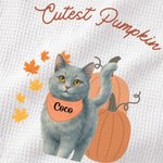 Henkilökohtainen kurpitsa Pet Photo Imukykyinen pehmeä vohveli teepyyhe 1-2 nimellä Fall Kitchen Decor Halloween kiitospäivä lahja lemmikkieläinten omistajille ystäville