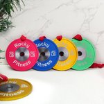 Personlig vektskive julepynt med tekst og bånd Gym juletre Hjemmeinnredning Bursdag julegave til treningsentusiast