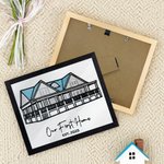 Personalized Embroidered House Photo Frame with Text Date Bedroom Decor Wedding Housewarming Christmas Gift for Family Friends