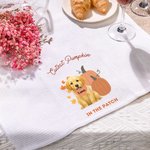Henkilökohtainen kurpitsa Pet Photo Imukykyinen pehmeä vohveli teepyyhe 1-2 nimellä Fall Kitchen Decor Halloween kiitospäivä lahja lemmikkieläinten omistajille ystäville