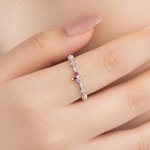 Personlig romantisk blommig ring med födelsestenar Födelsedagspresent för kvinnor Fru Mamma