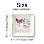 Personalized Butterfly Birth Flower Ceramic Ring Dish Jewellery Tray with Name Mothers' Day Birthday Gift for Women