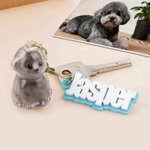 Llavero personalizado en forma de perro para guardar el pelo de su mascota con su nombre Regalo conmemorativo para los dueños de perros en caso de pérdida de su mascota