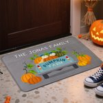 Personalized Pumpkin Farm Truck Non-Slip Doormat with Text Home Decor Halloween Autumn Gift for Family Friends