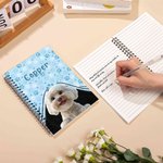 Personalised Cute Paw 3D Cartoon Dog Design A5 120 Pages Spiral Notebook with Name Birthday Christmas Gift for Pet Lover