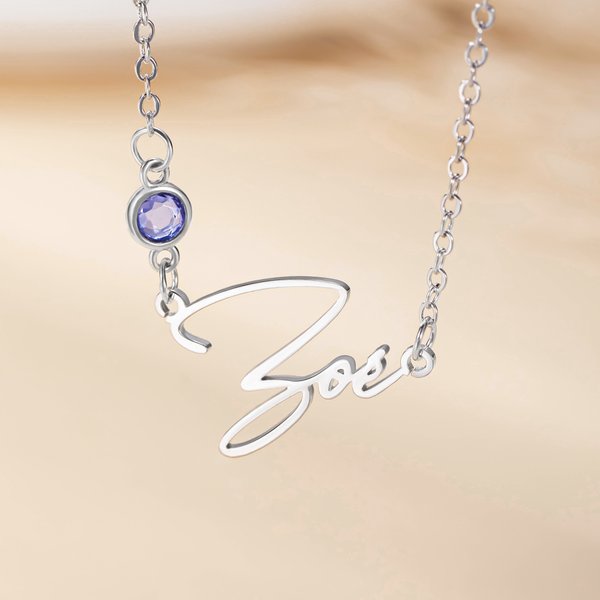 Gepersonaliseerde elegante naam geboortesteen ketting sierlijke sieraden verjaardag verjaardagscadeau voor vrouwen