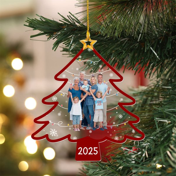 Ornamento personalizzato con foto a forma di fiocco di neve e albero di Natale regalo perfetto per Natale per famiglia o amici