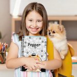 Personalised Cute Paw 3D Cartoon Dog Design A5 120 Pages Spiral Notebook with Name Birthday Christmas Gift for Pet Lover