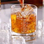 Spersonalizowana szklanka do whisky Rock 10 uncji z imieniem i nazwiskiem do codziennego użytku Prezent urodzinowy dla chrześcijan