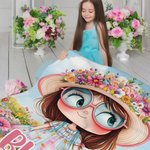 Personalized Cartoon Quirky Flower Girl Soft Throw Blanket with Name Home Decor Daily Use Birthday Gift for Girls