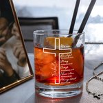 Spersonalizowana szklanka do whisky Rock 10 uncji z imieniem i nazwiskiem do codziennego użytku Prezent urodzinowy dla chrześcijan