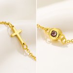 Personalizada Foto Micro-Proyección Delicada Cruz Cristiana Pulsera Bautizo Regalo para Abuela Cristiana Mujer