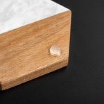 Gepersonaliseerde Gegraveerde Naam Acacia Marmer 11 stuks Snijplank Onderleggers Set met Keramische Kom Made in USA Housewarming Gift voor familie Vriend