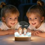 Spersonalizowany znak zodiaku Postać z kreskówki Zwierzęta Owalna lampka nocna LED z imieniem i drewnianą podstawą Prezent urodzinowy dla maluchów i dzieci