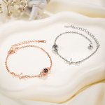 Personalizada Foto Micro-Proyección Delicada Cruz Cristiana Pulsera Bautizo Regalo para Abuela Cristiana Mujer