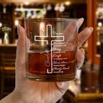 Spersonalizowana szklanka do whisky Rock 10 uncji z imieniem i nazwiskiem do codziennego użytku Prezent urodzinowy dla chrześcijan