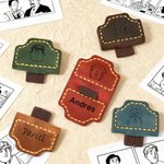 Personalized Comic Style Character Leather Bookmark Clip with Pen Holder and Name Daily Use Office Gift for Friends Bookworm