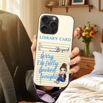 Personalised Cartoon Reading Character Phone Case for iPhone with Name and Text Birthday Christmas Gift for Bookworms Women