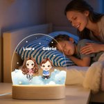 Spersonalizowany znak zodiaku Postać z kreskówki Zwierzęta Owalna lampka nocna LED z imieniem i drewnianą podstawą Prezent urodzinowy dla maluchów i dzieci