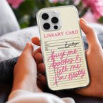 Personalised Cartoon Reading Character Phone Case for iPhone with Name and Text Birthday Christmas Gift for Bookworms Women