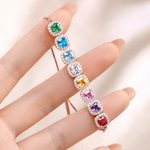 Personlig 1-12 Sukkerbitformet fødselssteiner Justerbart armbånd med Zirkon Jubileum Bursdag Julegave til kvinner Mamma Bestemor