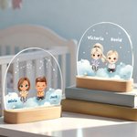 Spersonalizowany znak zodiaku Postać z kreskówki Zwierzęta Owalna lampka nocna LED z imieniem i drewnianą podstawą Prezent urodzinowy dla maluchów i dzieci