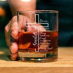 Spersonalizowana szklanka do whisky Rock 10 uncji z imieniem i nazwiskiem do codziennego użytku Prezent urodzinowy dla chrześcijan