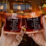 Spersonalizowana szklanka do whisky Rock 10 uncji z imieniem i nazwiskiem do codziennego użytku Prezent urodzinowy dla chrześcijan
