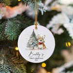 Personalized Watercolor Hand-Drawn Style Dog Christmas Tree Ornament with Name Tree Decor First Christmas Gift for Dog Lover Owner