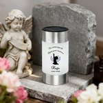 Lampe solaire personnalisée avec nom date texte et silhouette de personne - Décoration de jardin - Cadeau commémoratif pour la famille