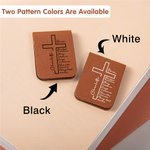 Personalised Cross Positive Bible Verse PU Leather Magnetic Bookmark Clip with Name Reading Supplies Birthday Gift for Christians Book Lovers