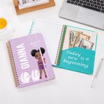 Personalized Cartoon Fitness Character Name 2026 Planner Spiral A5 Notebook with Weekly Monthly Planner Pages New Year Birthday Gift for Women Girls