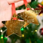Gepersonaliseerd Kerstman Elk Ster Vorm Acryl Medaille Ornament met Naam en Kaart Home Decoratie Kerstcadeau voor kinderen