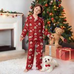 Henkilökohtainen 1-5 Pet Valokuvat Monivärinen pehmeä pitkähihainen pyjama Matching Set nimet syntymäpäivä joululahja lapsille perheelle