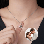 Personalizado Infinito Foto Proyección Zircon Collar con Corazón Dainty Joyería Aniversario Cumpleaños Memorial Gift for Women