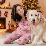 Henkilökohtainen 1-5 Pet Valokuvat Monivärinen pehmeä pitkähihainen pyjama Matching Set nimet syntymäpäivä joululahja lapsille perheelle