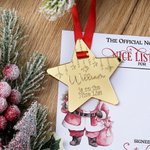 Gepersonaliseerd Kerstman Elk Ster Vorm Acryl Medaille Ornament met Naam en Kaart Home Decoratie Kerstcadeau voor kinderen