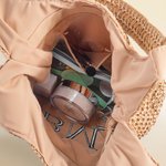 Personalized Embroidered Initial Raffia Tote Bag Reusable Beach Travel Accessory Bridal Party Mother's Day Gift for Her