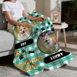 Gepersonaliseerde huisdier foto pootafdruk zachte deken met naam en tekst Home Decor Verjaardag Huisdier Herdenkingscadeau voor Huisdiereigenaar Lover Family Friend