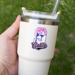 Personalized Multicolor Baseball Ice Cream Drip Stickers with Name and Number Birthday Gift for Baseball Lovers