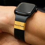 Personlig enkel gravert tekst Rektangelklokkearmbånd Charm Smartwatch tilbehør Daglig bruk Bursdagsgave til kvinner menn