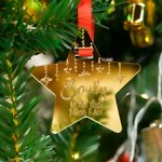 Gepersonaliseerd Kerstman Elk Ster Vorm Acryl Medaille Ornament met Naam en Kaart Home Decoratie Kerstcadeau voor kinderen