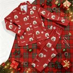 Henkilökohtainen 1-5 Pet Valokuvat Monivärinen pehmeä pitkähihainen pyjama Matching Set nimet syntymäpäivä joululahja lapsille perheelle