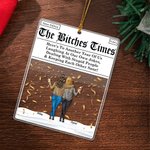 Spersonalizowana akrylowa ozdoba z imieniem i smyczą The Bitches Times 2-4 Cartoon Characters Home Decor Świąteczny prezent dla siostry Besties