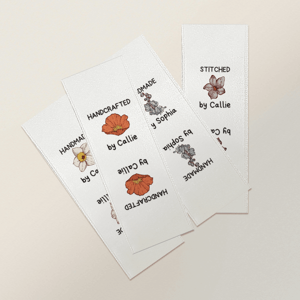 Gepersonaliseerde Water Color Geboorte Bloem Breien Tags met Titel en Tekst Set van 10 voor Kleding Handgemaakte Item Verjaardagscadeau voor DIY Craft Naaien Liefhebbers