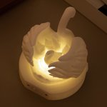 Spersonalizowany nadruk 3D Łabędź Matka i Mały Łabędź Świecąca ozdoba z imieniem Dekoracja na biurko Prezent świąteczny dla Mamy Babci Rodziny