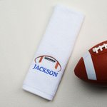 Toalla deportiva personalizada con diseño de balón de fútbol, 100% algodón, superabsorbente, suave y ligera, con nombre bordado Regalo de cumpleaños para los amantes de los deportes de fútbol