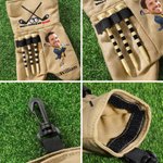 Personalised Golf Club Cartoon Character Face Photo Golf Ball Bag with Name Golf Accessories Birthday Gift for Golf Lovers