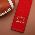 Toalla deportiva personalizada con diseño de balón de fútbol, 100% algodón, superabsorbente, suave y ligera, con nombre bordado Regalo de cumpleaños para los amantes de los deportes de fútbol