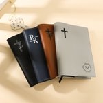 Spersonalizowany skórzany pokrowiec na Biblię z imieniem i nazwiskiem do studiowania Biblii Świąteczny prezent religijny dla chrześcijanina